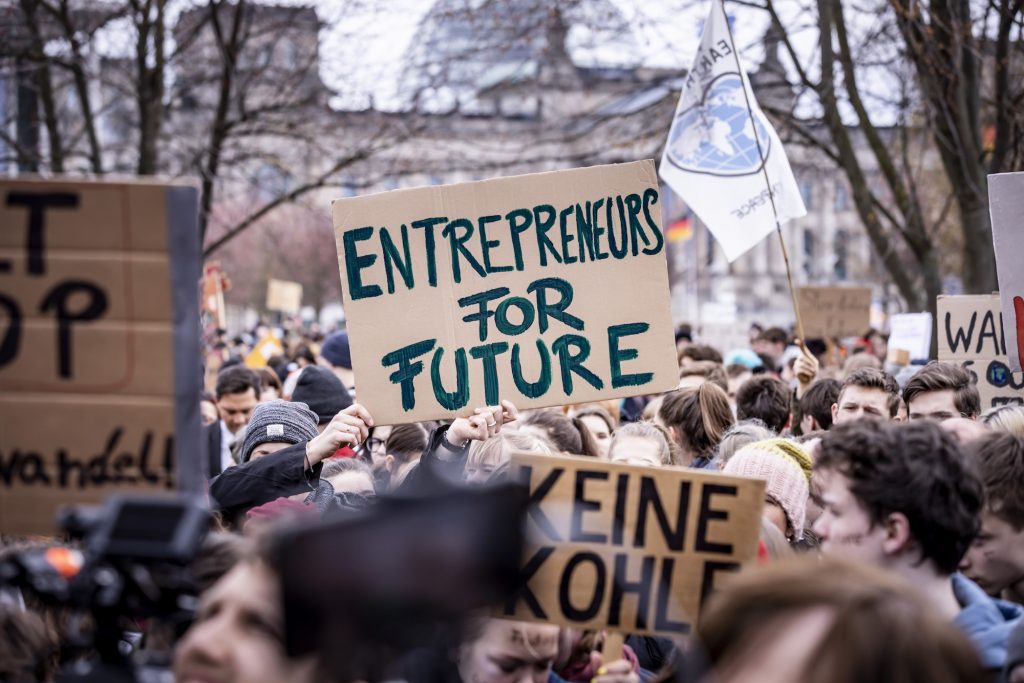 transparent auf Demonstration: Entrepreneuers for Future